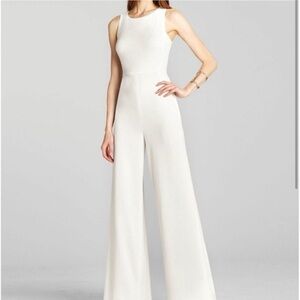 BCBG off white crepe Helena sleeveless jumpsuit - size 2 NWT